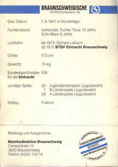 Popi Autogrammkarte Back